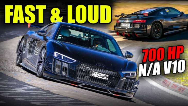 hop inside straight-piped audi r8 v10 rws for a fast nürburgring lap