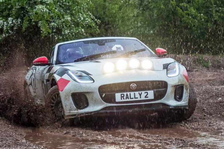 best of british: making a splash in the jaguar f-type rally car