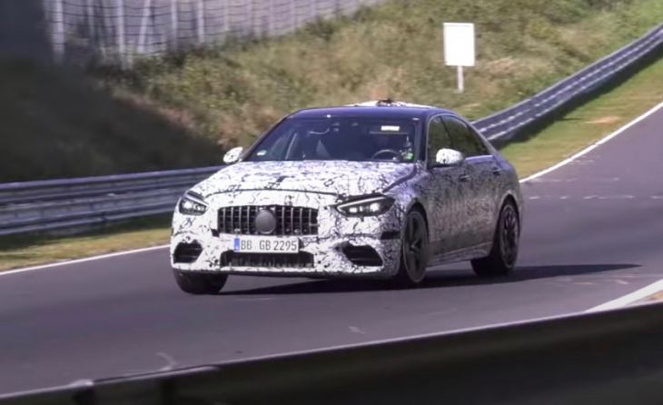 2022 mercedes-amg c63 2.0t hybrid spotted, looks extremely quick (video)
