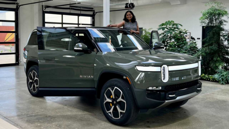 rivian vp of hardware engineering takes delivery of her r1s suv