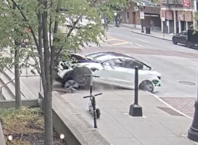 somehow no one was seriously injured in this insane tesla crash