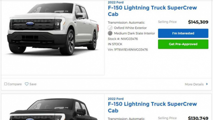 ford dealer marking up f-150 lightning electric truck to nearly $150k