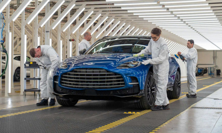 first aston martin dbx 707 rolls off of the production line