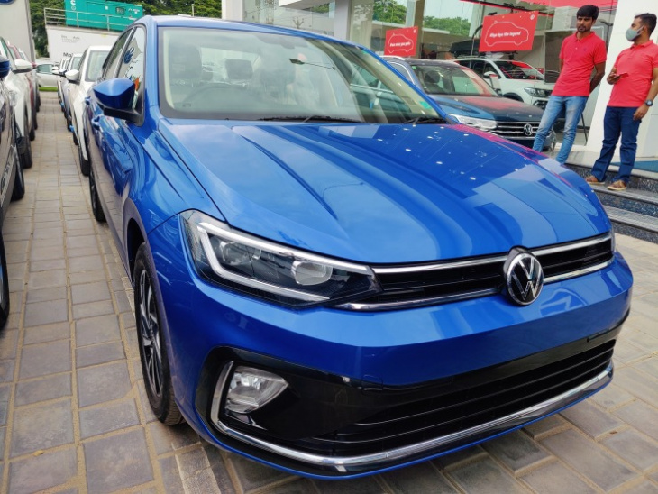 android, volkswagen virtus spotted at dealership ahead of launch