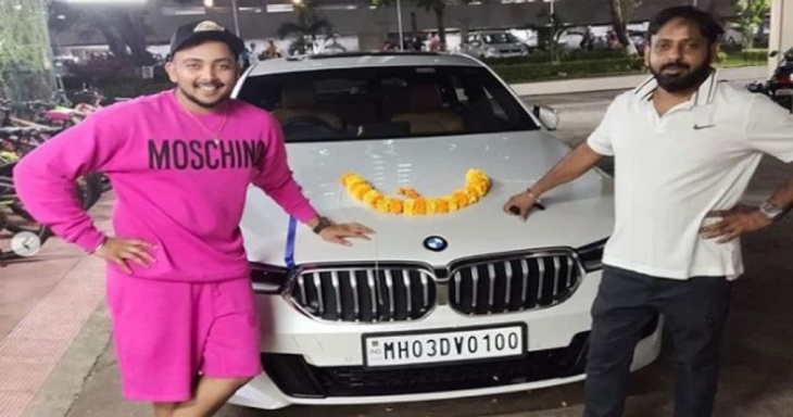 cricketer prithvi shaw gifts bmw 6-series to father; childhood picture of yamaha libero surfaces