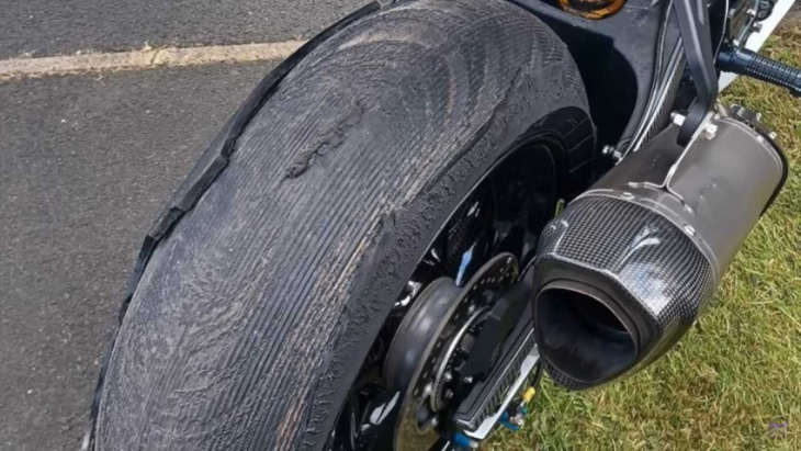 tire explosion ends in a dramatic north west 200 save by michael dunlop