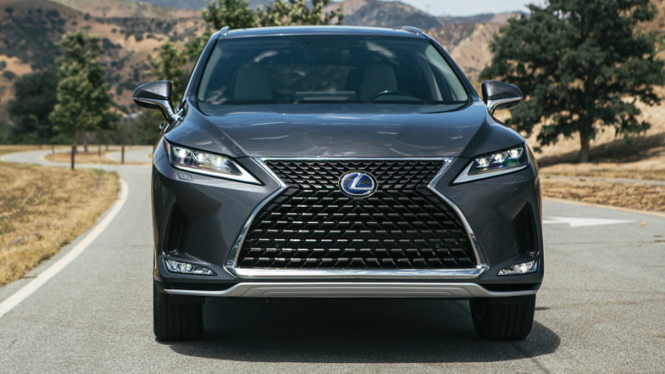 2023 lexus rx peeks its new face, headlights out ahead of debut
