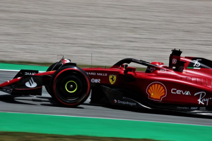 leclerc recovers from error to charge to spanish gp pole