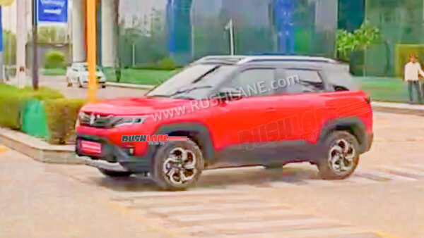 2022 maruti brezza red colour spied during tvc shoot – fully revealed