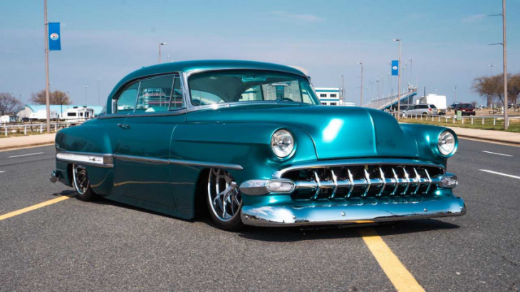 1954 chevy bel air restomod is a 640-hp ode to chrome and steel