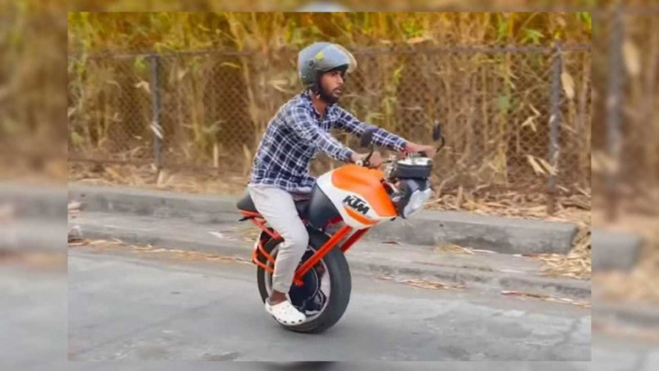 check out this custom ktm-inspired electric monocycle from india