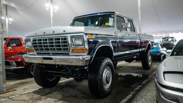 diesel-powered ’79 ford f-350 beats corvettes and camaros with $220,000 sale price