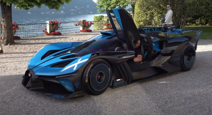watch: $5m bugatti bolide displays its 1,360kw roar at lake como