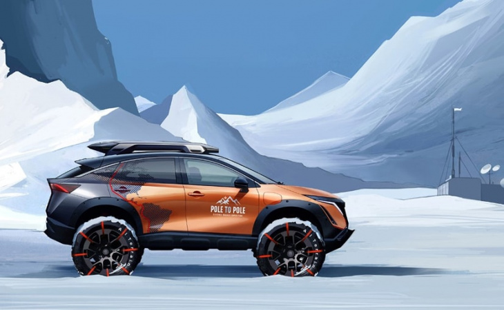 nissan ariya to become first electric vehicle to embark on an expedition from north pole to south pole