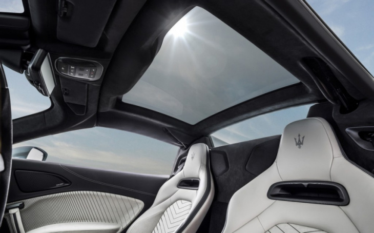 amazon, drop-top maserati mc20 cielo gets a retractable glass roof with dimmer setting