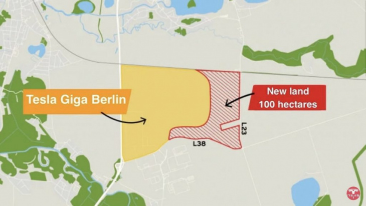 tesla giga berlin’s planned 100-hectare expansion is starting: report