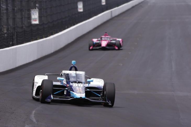 video: colton herta flips upside down in massive crash on carb day at indy 500