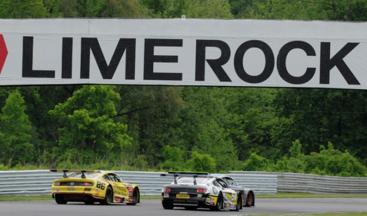 merrill takes a victory at lime rock despite slick conditions