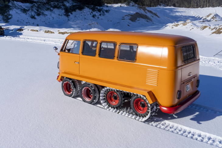 half-track fox – the restored 1962 vw minivan with 8 wheels