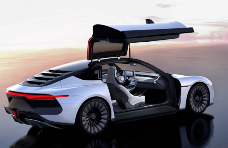 first look back to electric future as delorean unveils alpha5 ev