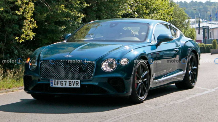 bentley continental phev spied previewing brand's next electrified model