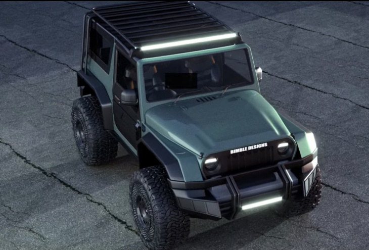 mahindra thar rendered as an electric 4x4 suv: what it'll look like