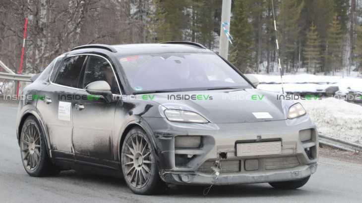 2024 porsche macan ev spied again with better look at its interior