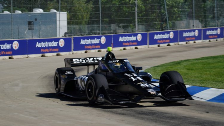 kirkwood starts strong by leading first indycar practice from detroit
