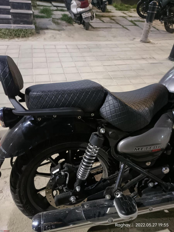 modified the seat of my royal enfield meteor bike for more comfort
