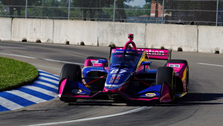 rossi tops interrupted morning indycar practice