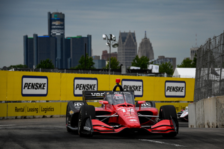 team penske's will power turns out the lights on belle isle with win in indycar finale