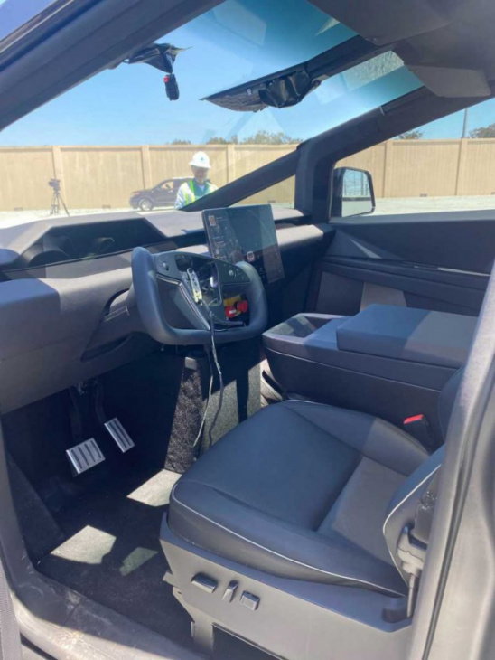 tesla cybertruck’s interior changes teased in moss landing appearance images