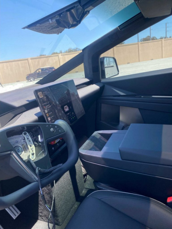 tesla cybertruck’s interior changes teased in moss landing appearance images