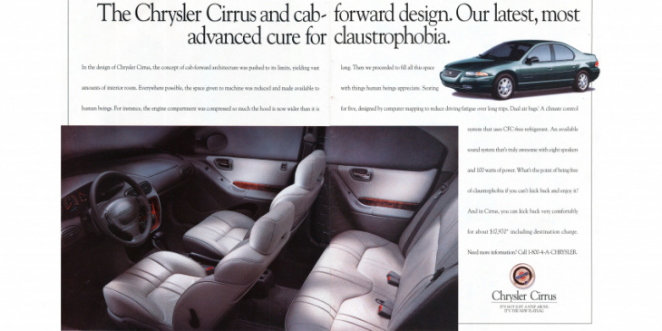 1995 chrysler cirrus has cab-forward room, awesome sound system