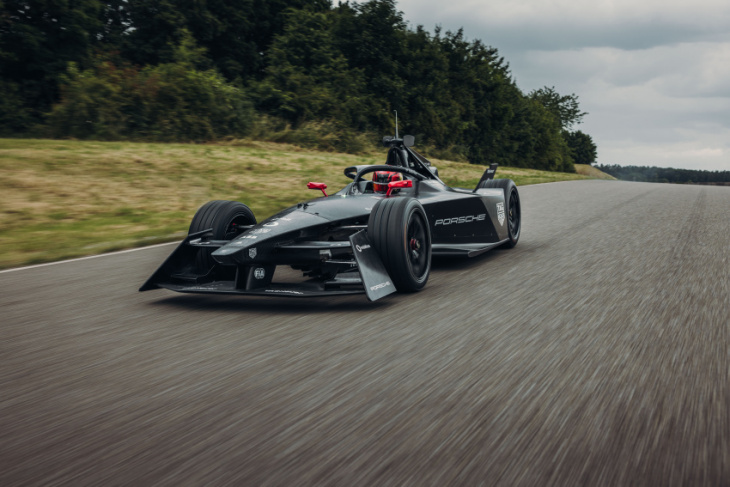 porsche reveals first images of gen3 formula e car in action