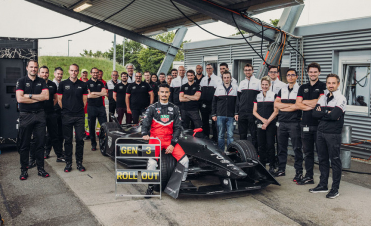 formula e gen3 car makes track debut with porsche