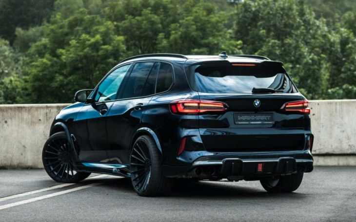 bmw x5 m gets 730 hp and exposed carbon hood from manhart