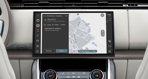 amazon, jaguar land rover offers what3words navigation