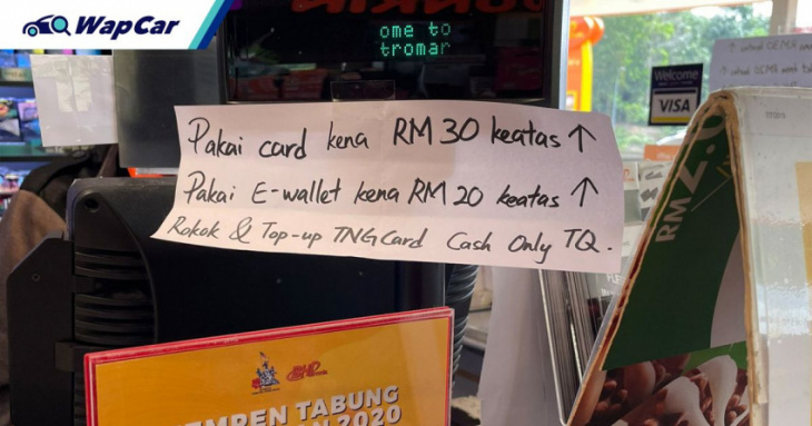 bentong petrol station under fire for setting minimum spent on credit card and e-wallet transactions