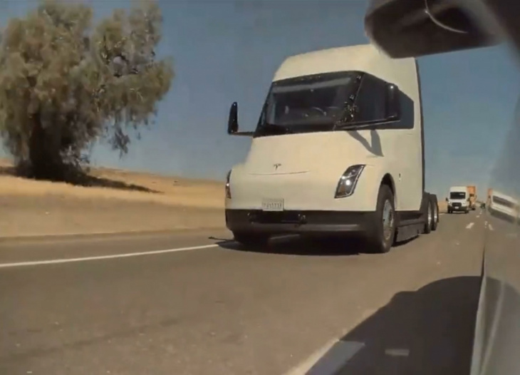 tesla semi spotted on california highway testing ahead of production
