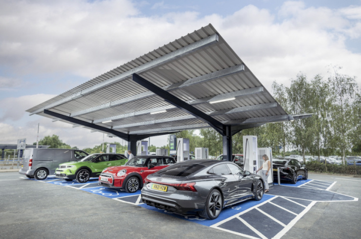 electric vehicle hyperhubs with solar canopies open in york