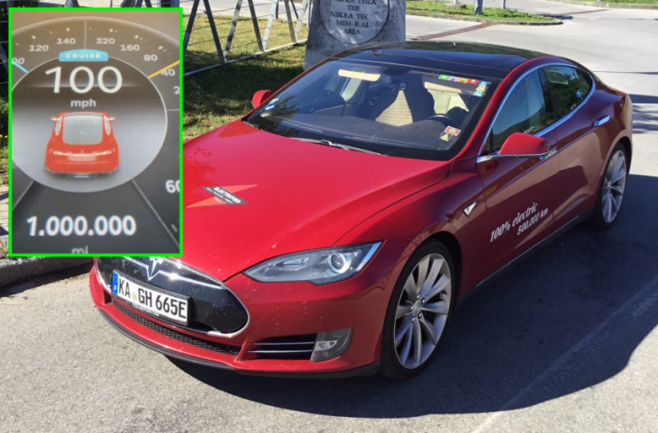 early tesla model s road warrior successfully passes 1 million mile mark