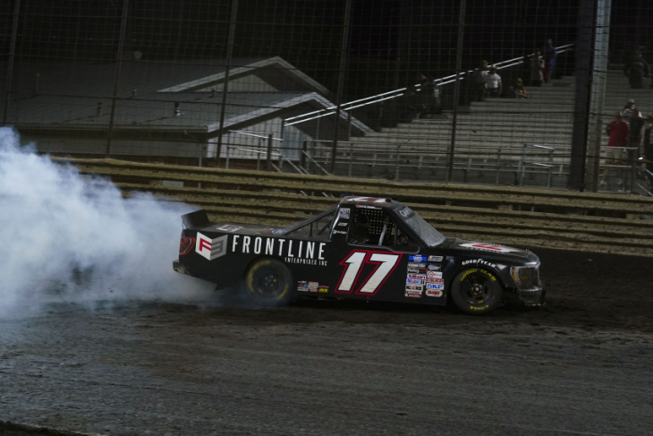nascar truck results: cup regular todd gilliland gets dirty at knoxville