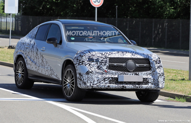 2024 mercedes-benz glc-class coupe spy shots and video: coupe-like crossover coming with lots of tech