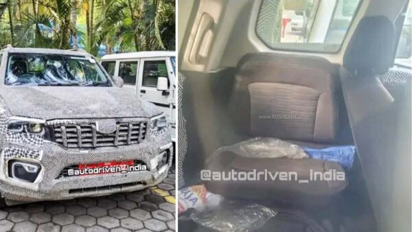 2022 mahindra scorpio n spied with side facing seats – base variant?