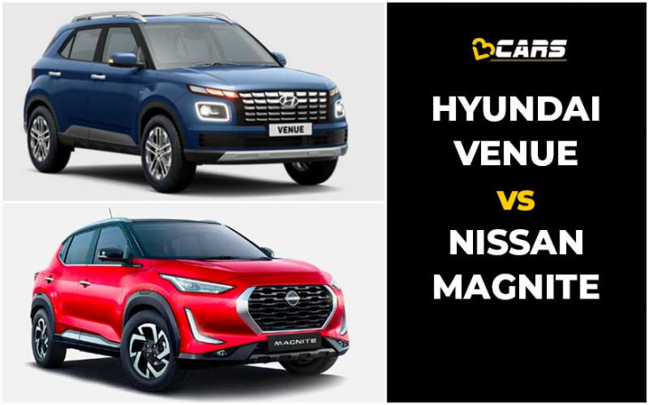 hyundai venue vs nissan magnite price, engine specs, dimensions comparison