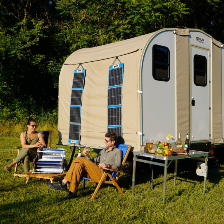 this fold-out, solar-powered camping trailer sounds just about perfect