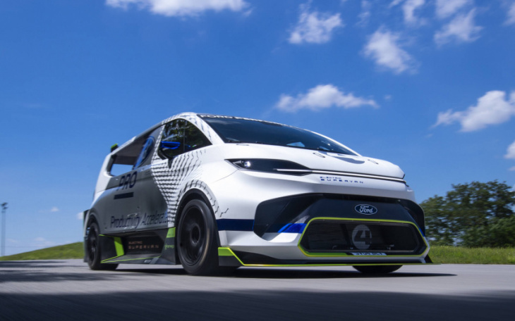 1,973-hp ford pro electric supervan is super-fast, super-cool