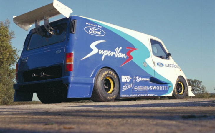 new ford supervan unveiled and this time its electric ... with 1,973bhp