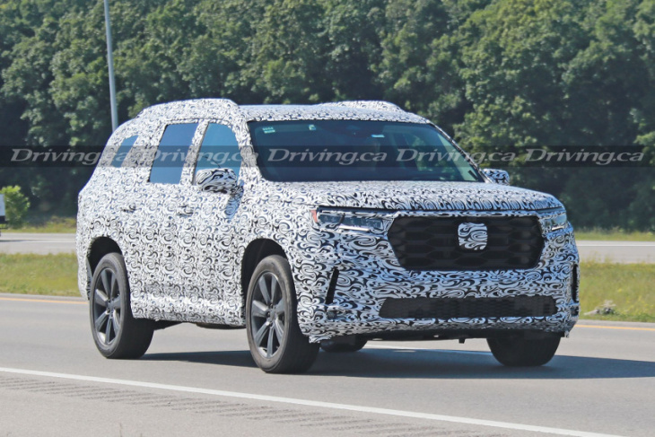 spied! we get a bold first look at the 2023 honda pilot